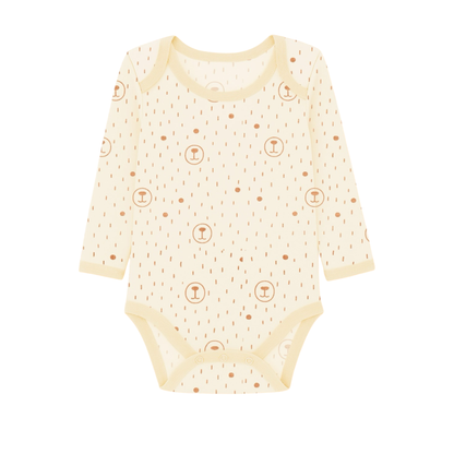 Robins Long Sleeve Bodysuits 5-Pcs Set Beige