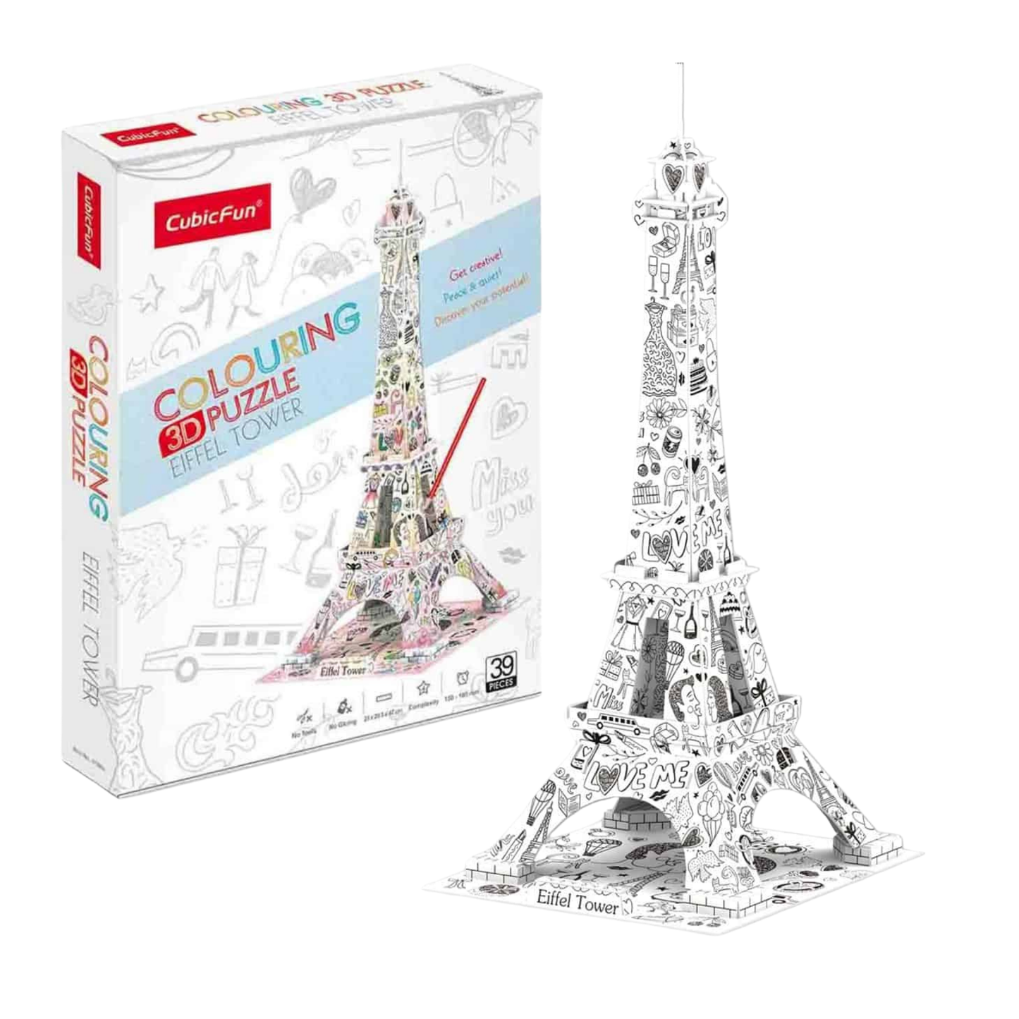 Eiffel Tower Colouring 3D Puzzle
