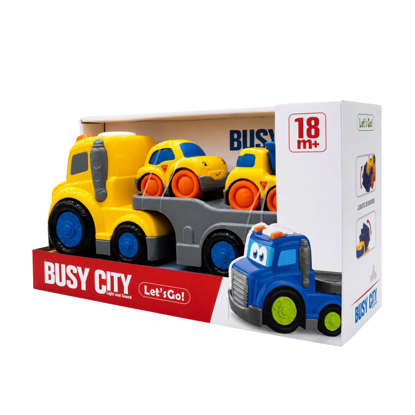 Busy City Car Carrier Truck Toy Set (Ages 18m+)