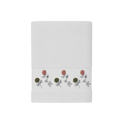 Robins Floral Embroidered Hand Towel – 50 × 100 cm