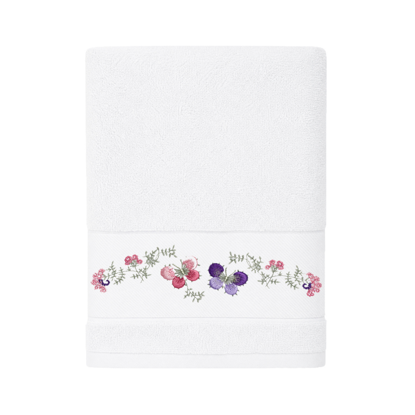 Robins Floral Embroidered Bath Towel – 70 × 140 cm
