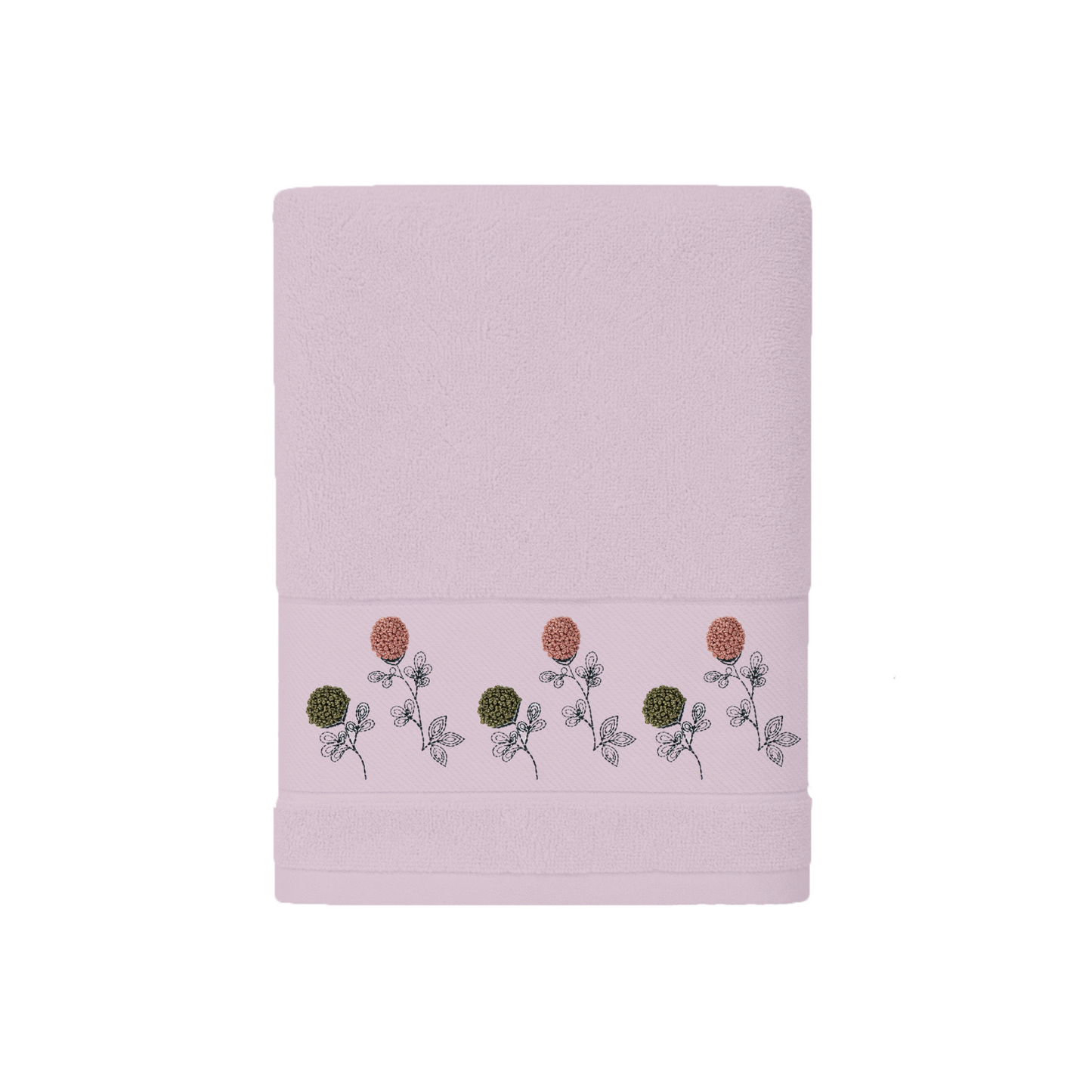 Robins Floral Embroidered Hand Towel – 50 × 100 cm