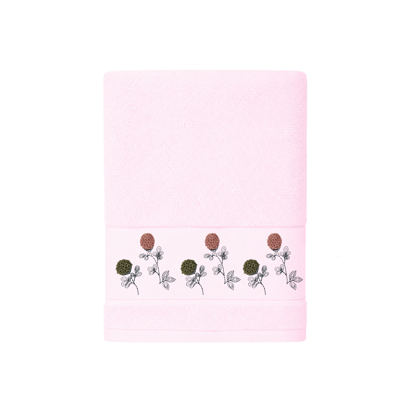 Robins Floral Embroidered Hand Towel – 50 × 100 cm