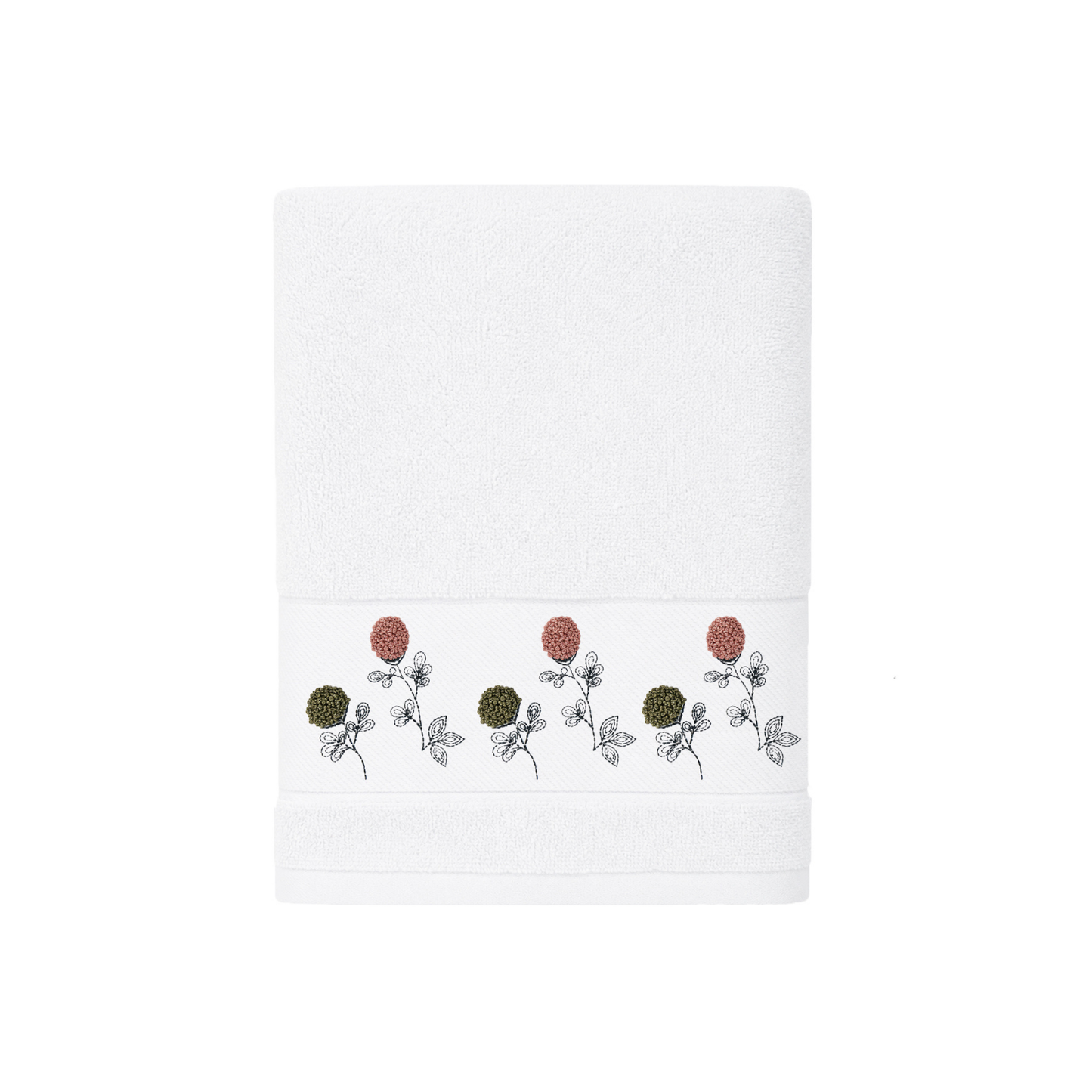 Robins Floral Embroidered Hand Towel – 50 × 100 cm