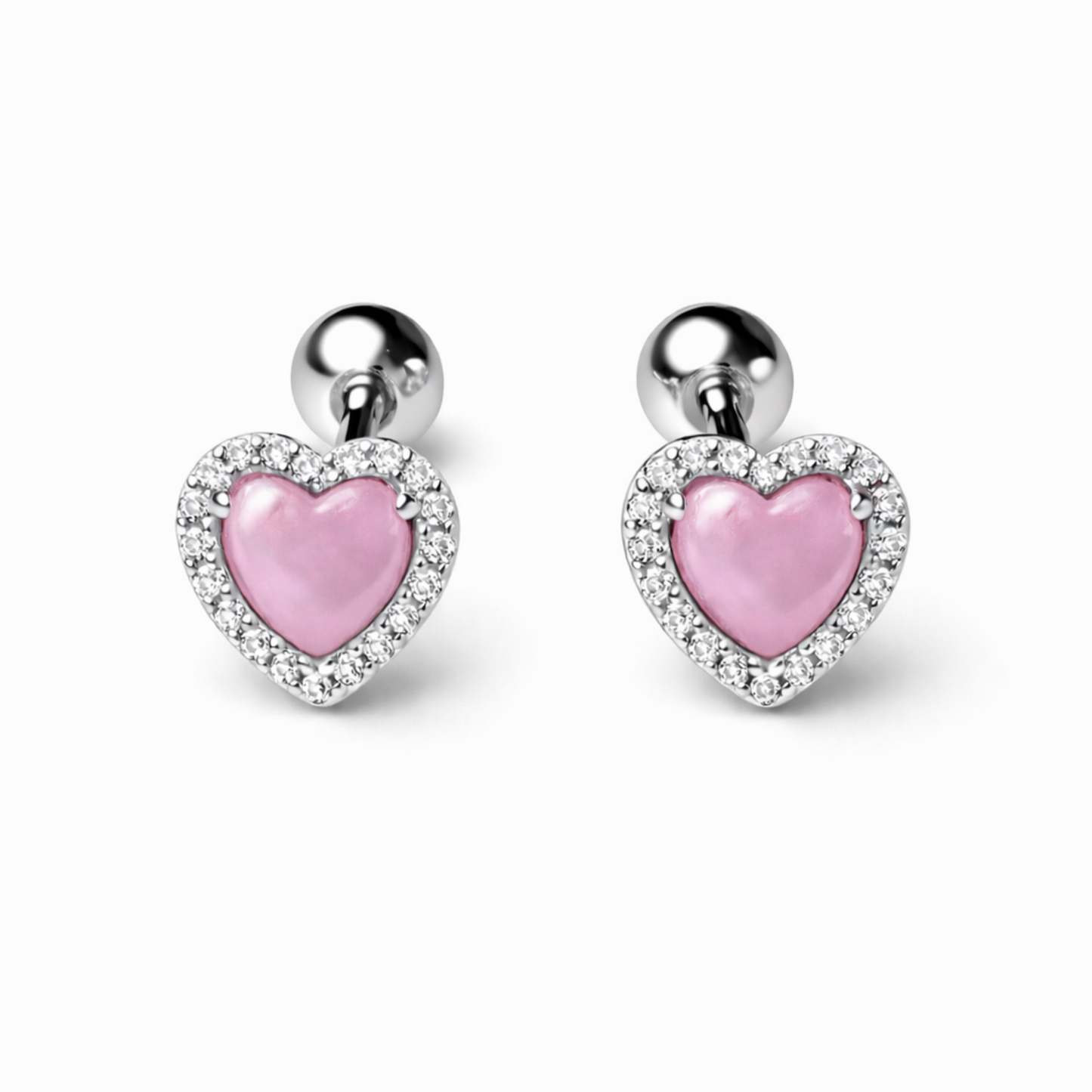 Robins 925 Sterling Silver Baby Heart Earrings