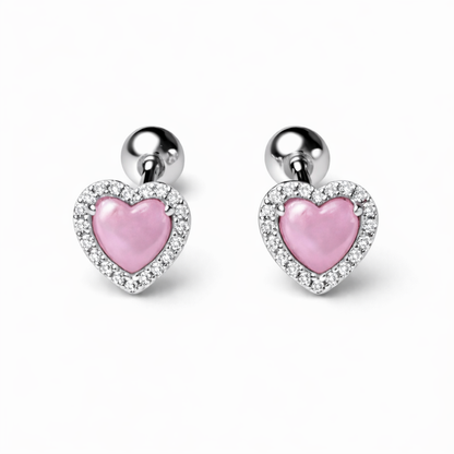Robins 925 Sterling Silver Baby Heart Earrings