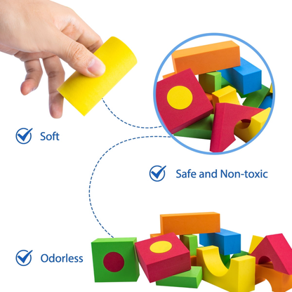 Soft EVA Building Blocks Set – Creative Learning & Bath Toy