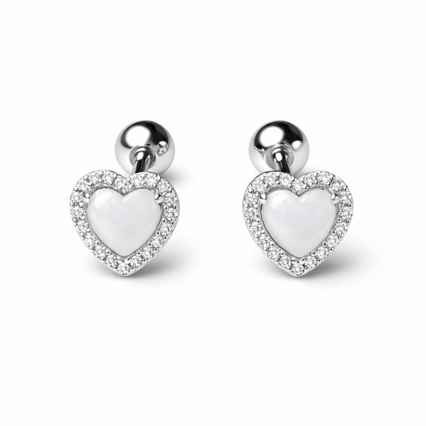 Robins 925 Sterling Silver Baby Heart Earrings