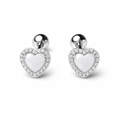 Robins 925 Sterling Silver Baby Heart Earrings