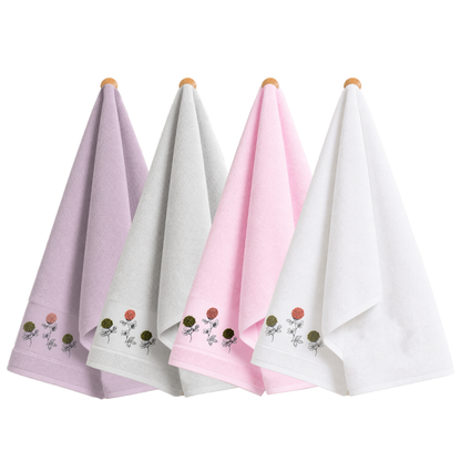 Robins Floral Embroidered Hand Towel – 50 × 100 cm