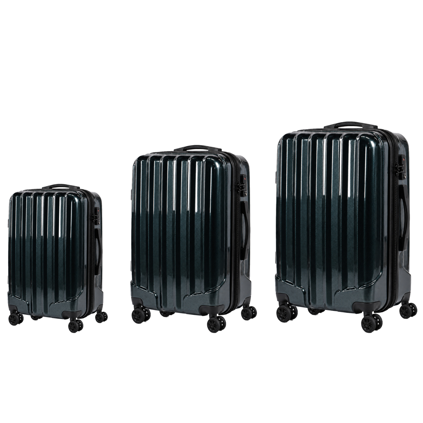 Charters Hard Shell 3-Piece Luggage Set – Dark Green