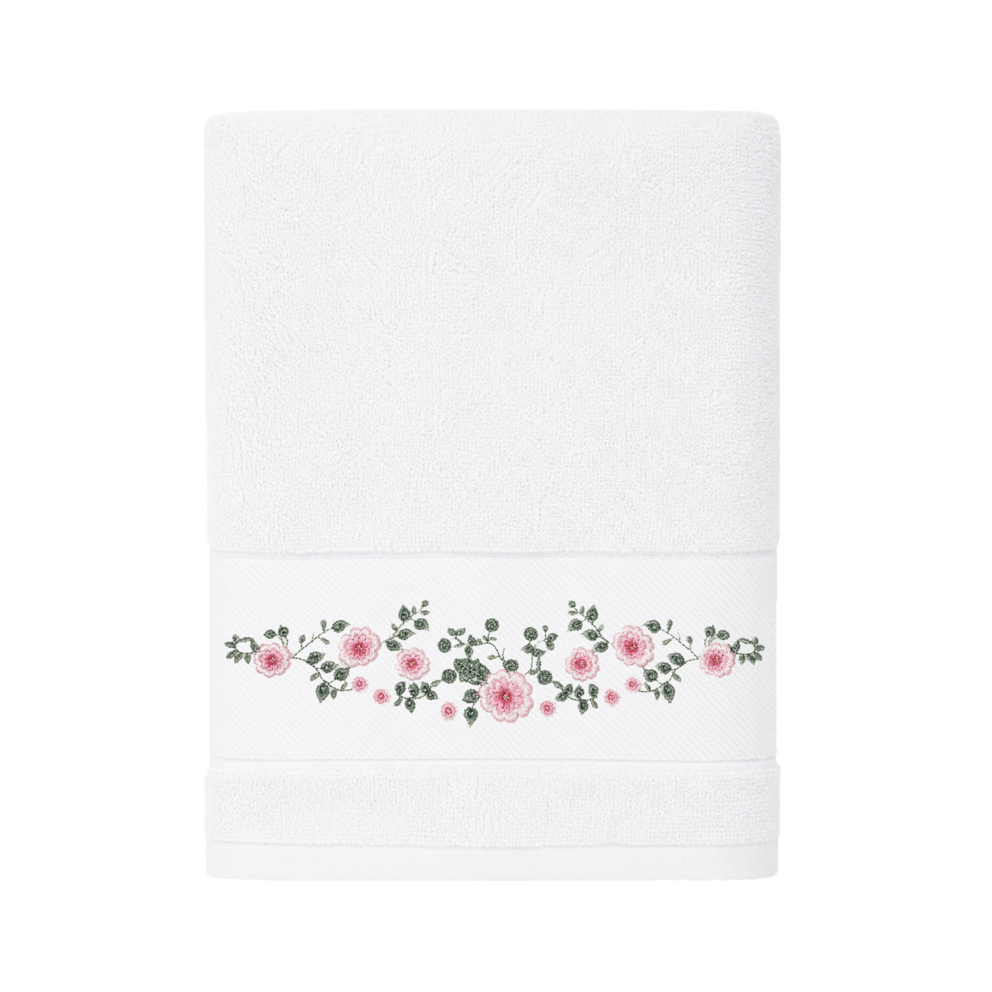 Robins Floral Embroidered Bath Towel – 70 × 140 cm