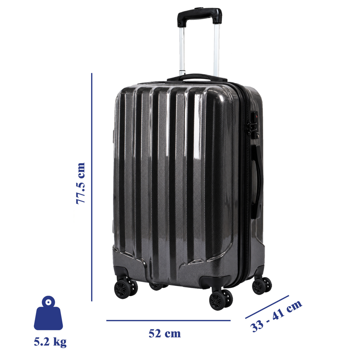 Charters Hard Shell 3-Piece Luggage Set – Dark Green