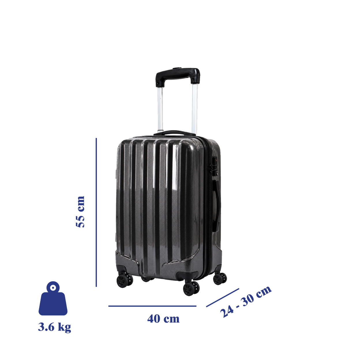 Charters Hard Shell 3-Piece Luggage Set – Dark Green
