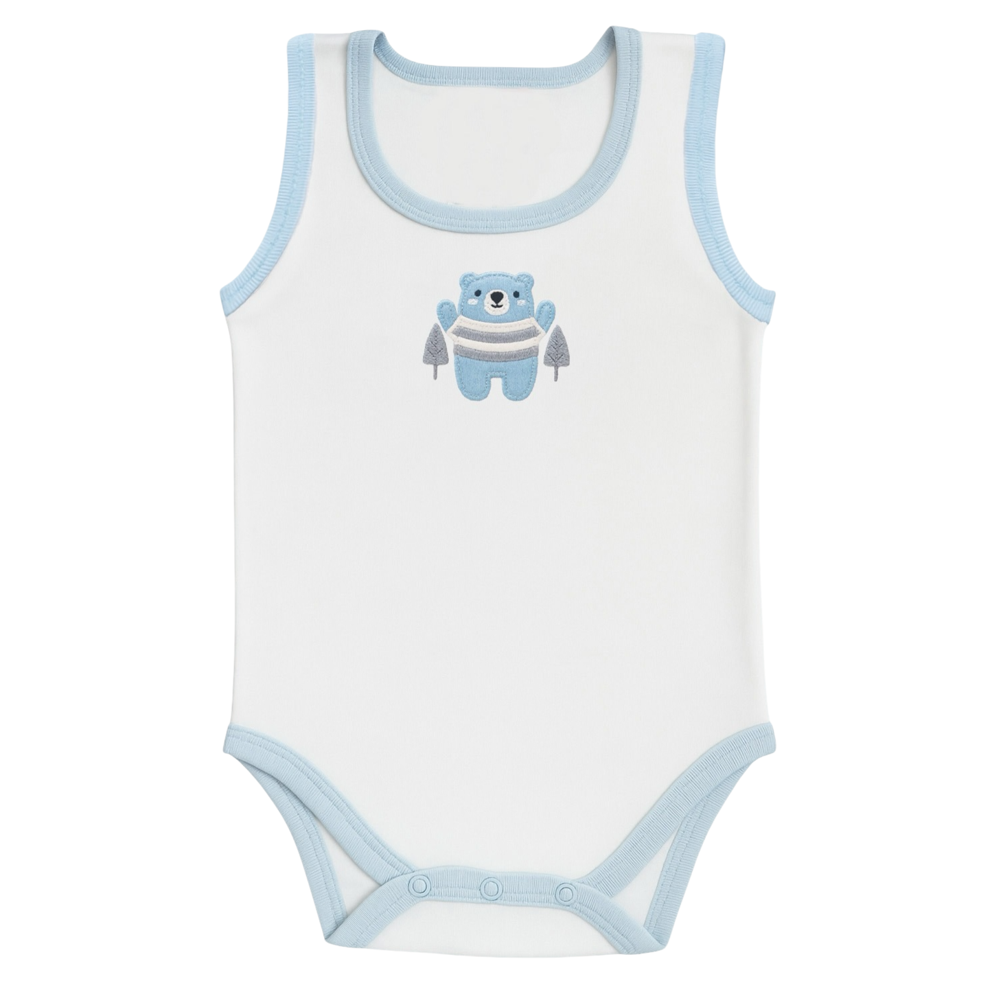 Robins Sleeveless Bodysuits 5-Pcs Set Blue