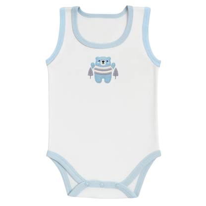 Robins Sleeveless Bodysuits 5-Pcs Set Blue