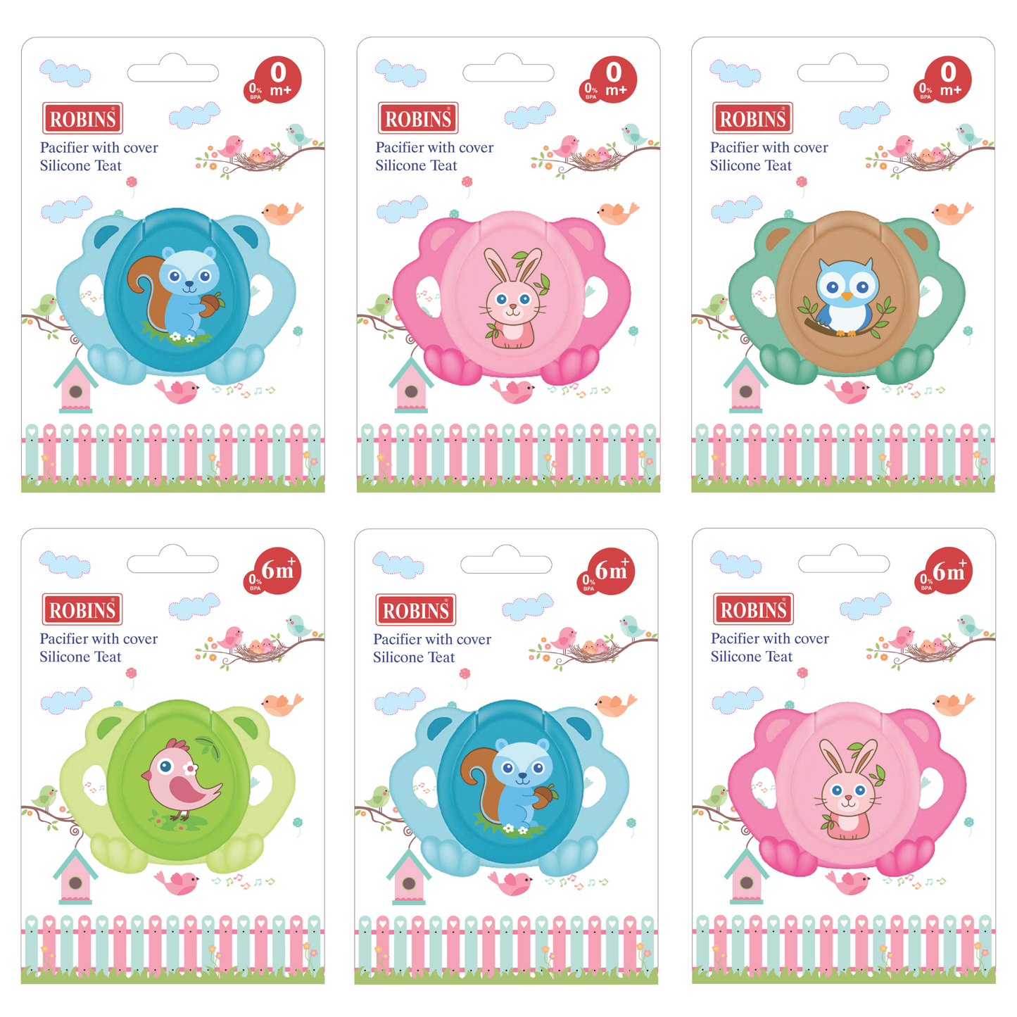 Robins Animal Shaped Symmetrical Baby Pacifier