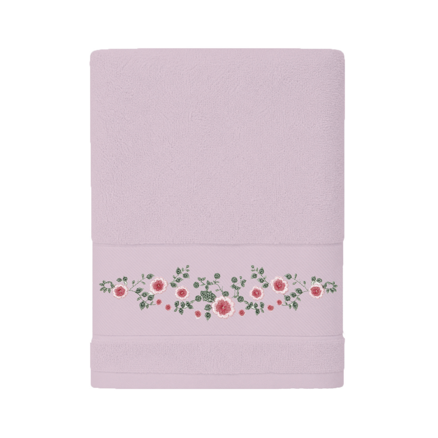 Robins Floral Embroidered Bath Towel – 70 × 140 cm