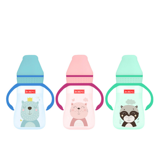 Robins Baby Feeding Bottle with Handles – 125 ml