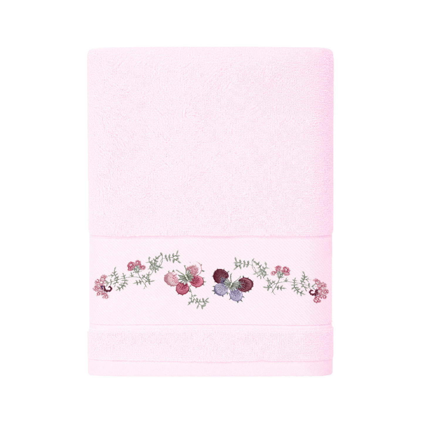 Robins Floral Embroidered Bath Towel – 70 × 140 cm