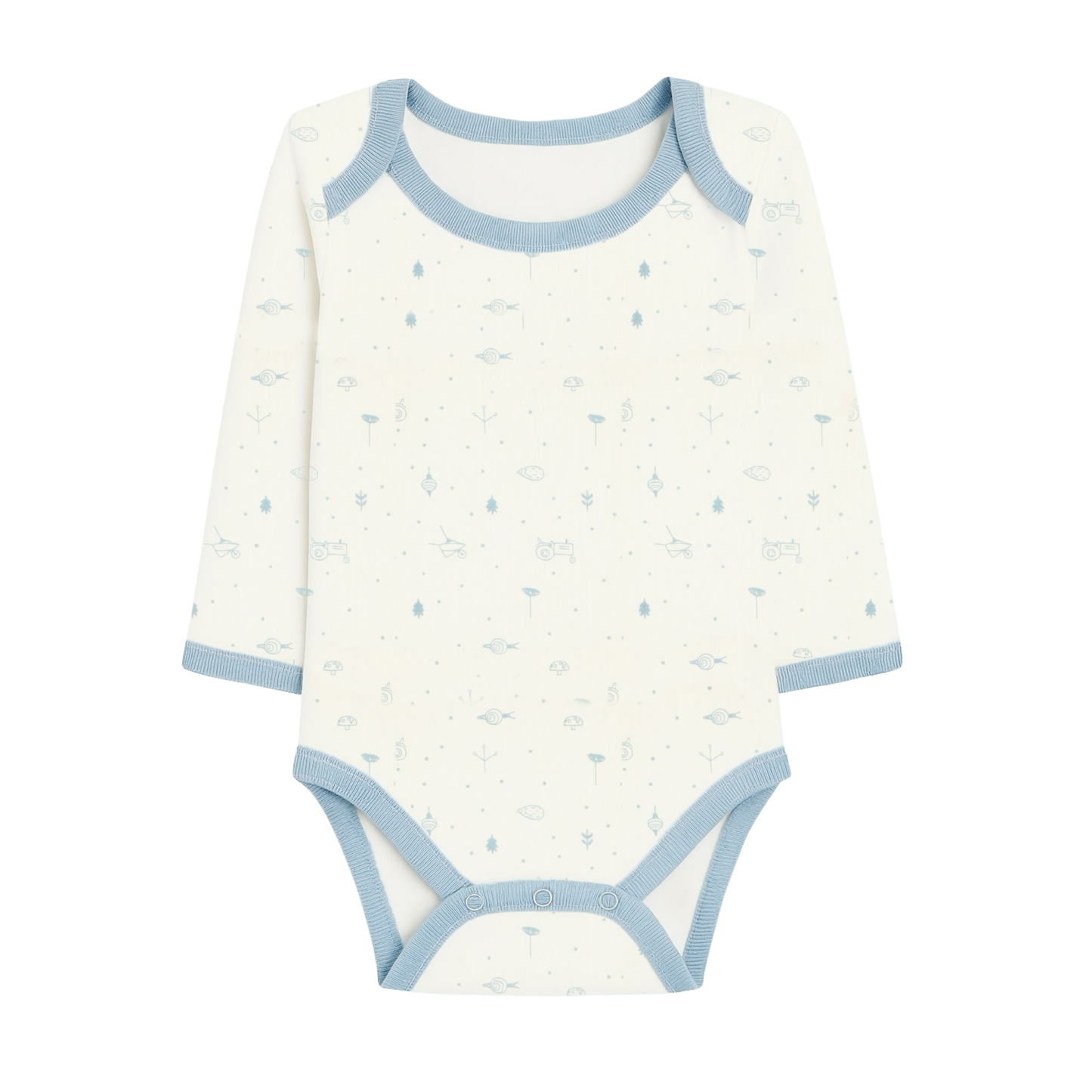 Robins Long Sleeve Bodysuits 5-Pcs Set Blue