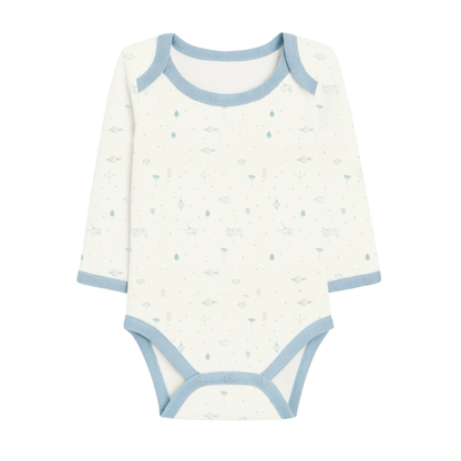 Robins Long Sleeve Bodysuits 5-Pcs Set Blue