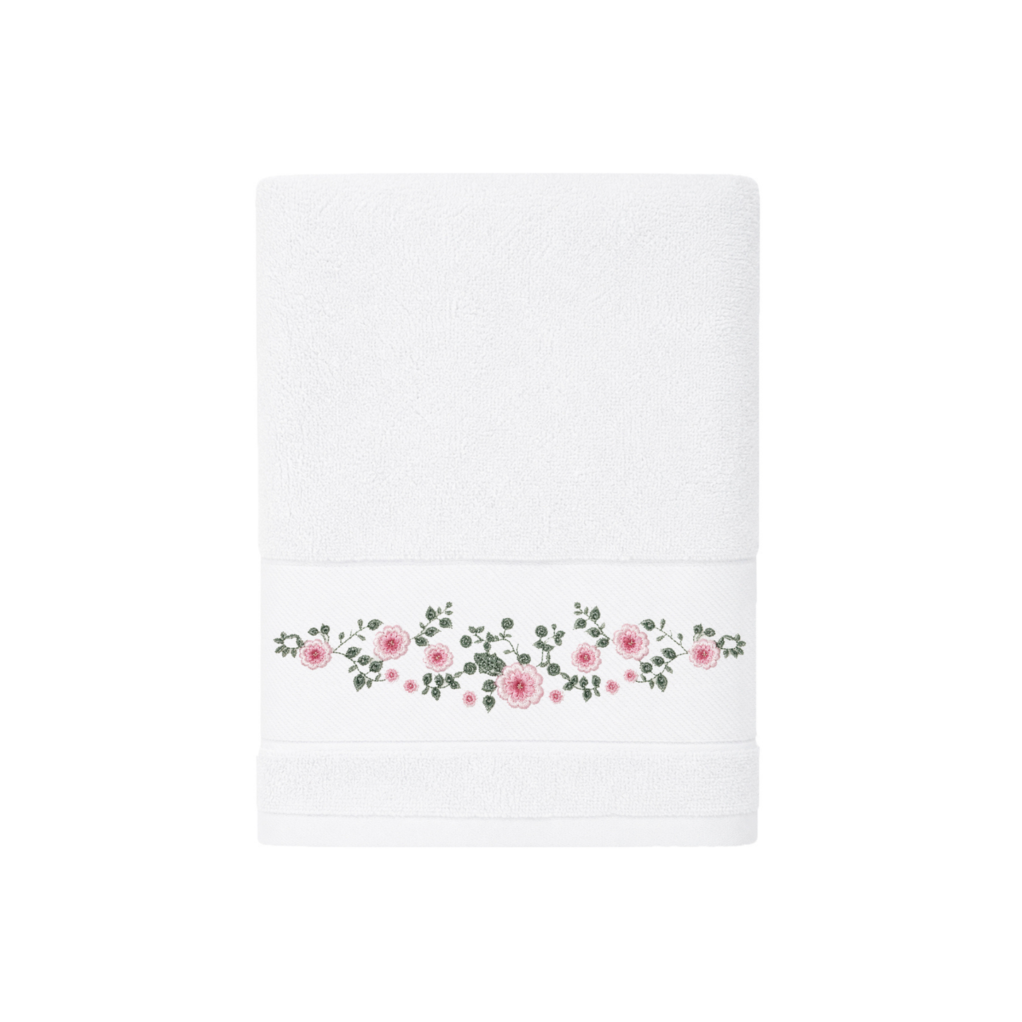 Robins Floral Embroidered Hand Towel – 50 × 100 cm
