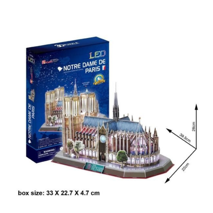 لغز نوتردام دي باريس LED ثلاثي الأبعاد