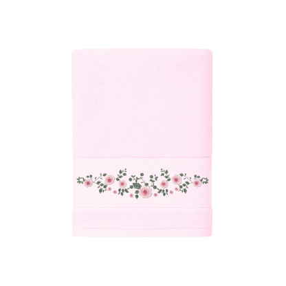 Robins Floral Embroidered Hand Towel – 50 × 100 cm