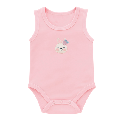 Robins Sleeveless Bodysuits 5-Pcs Set Pink