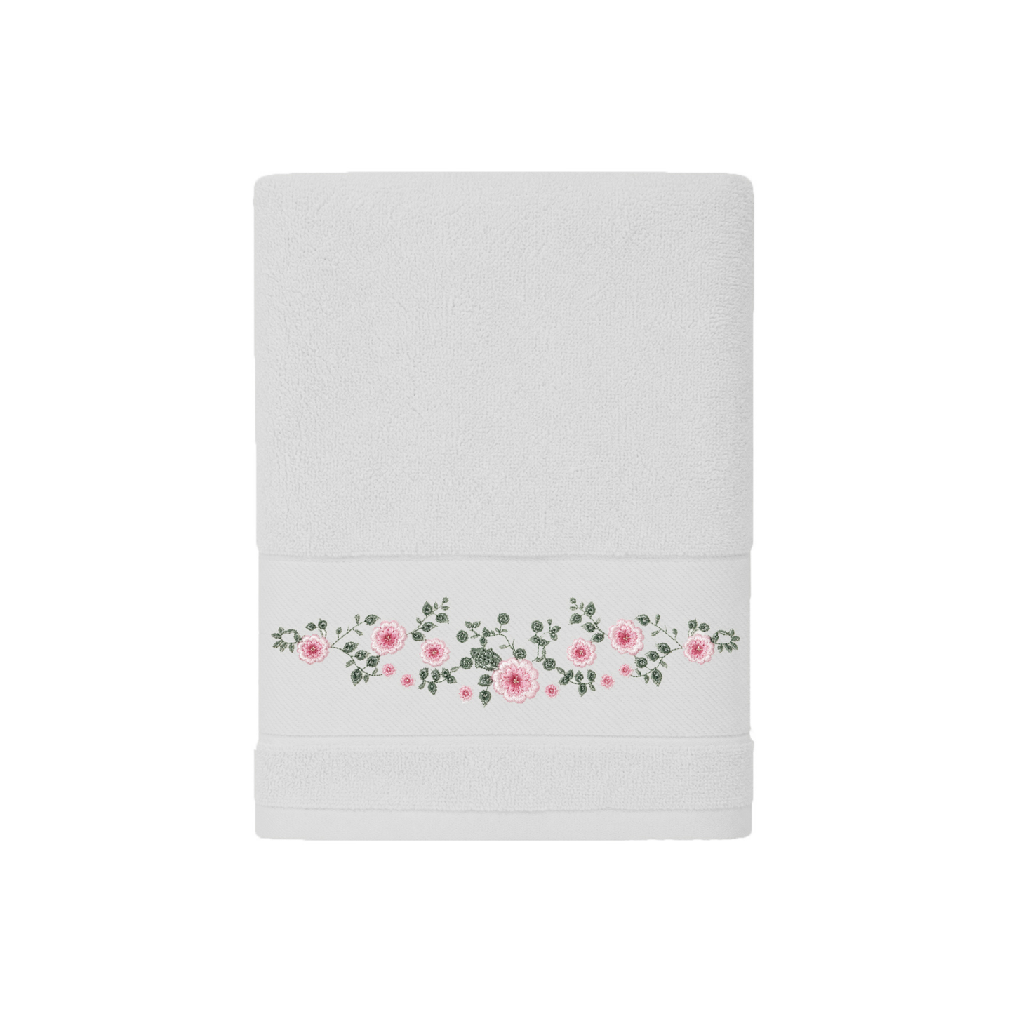 Robins Floral Embroidered Hand Towel – 50 × 100 cm