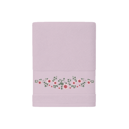 Robins Floral Embroidered Hand Towel – 50 × 100 cm