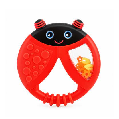 Baby Ladybug Sensory Rattle & Teether Toy