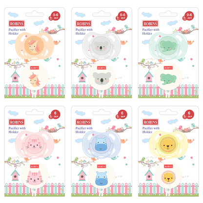 Robins Baby Pacifier with Chain Holder