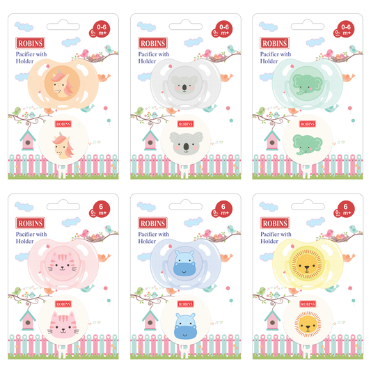 Robins Baby Pacifier with Chain Holder