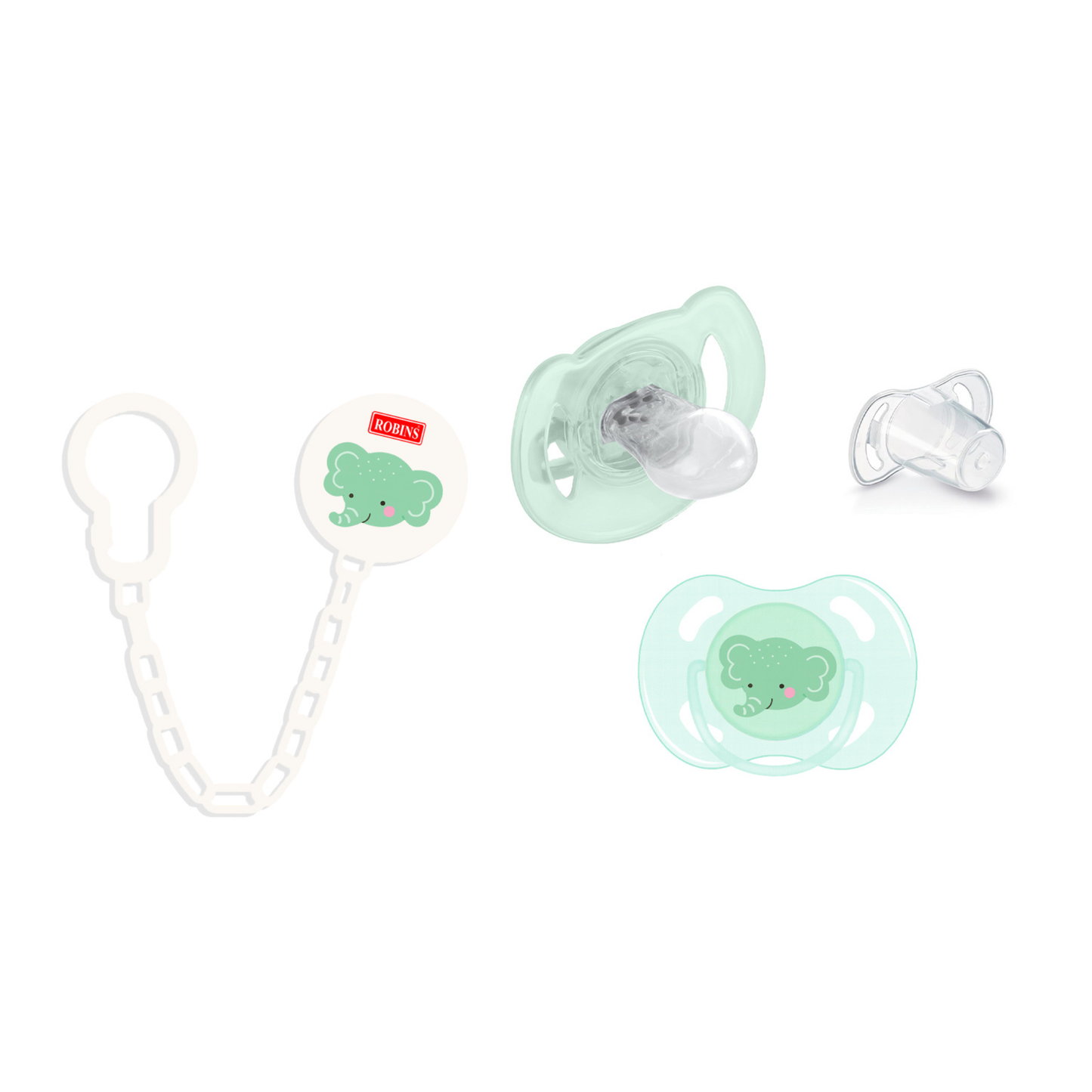 Robins Baby Pacifier with Chain Holder