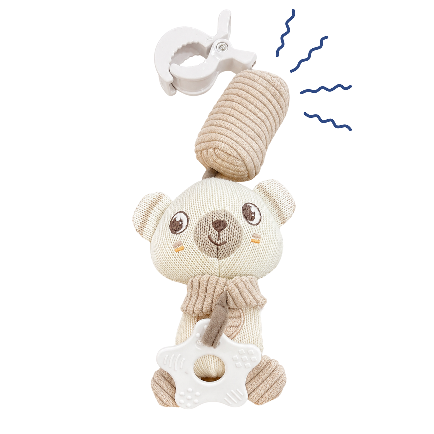 Robins Baby Hanging Bear Toy – Plush Rattle & Teether (0m+)