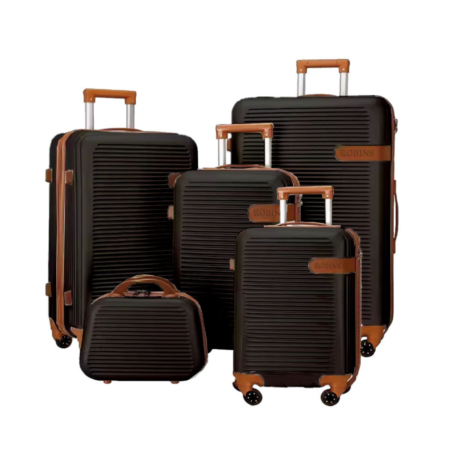 Robins Hard Shell Luggage Set – Matte Black
