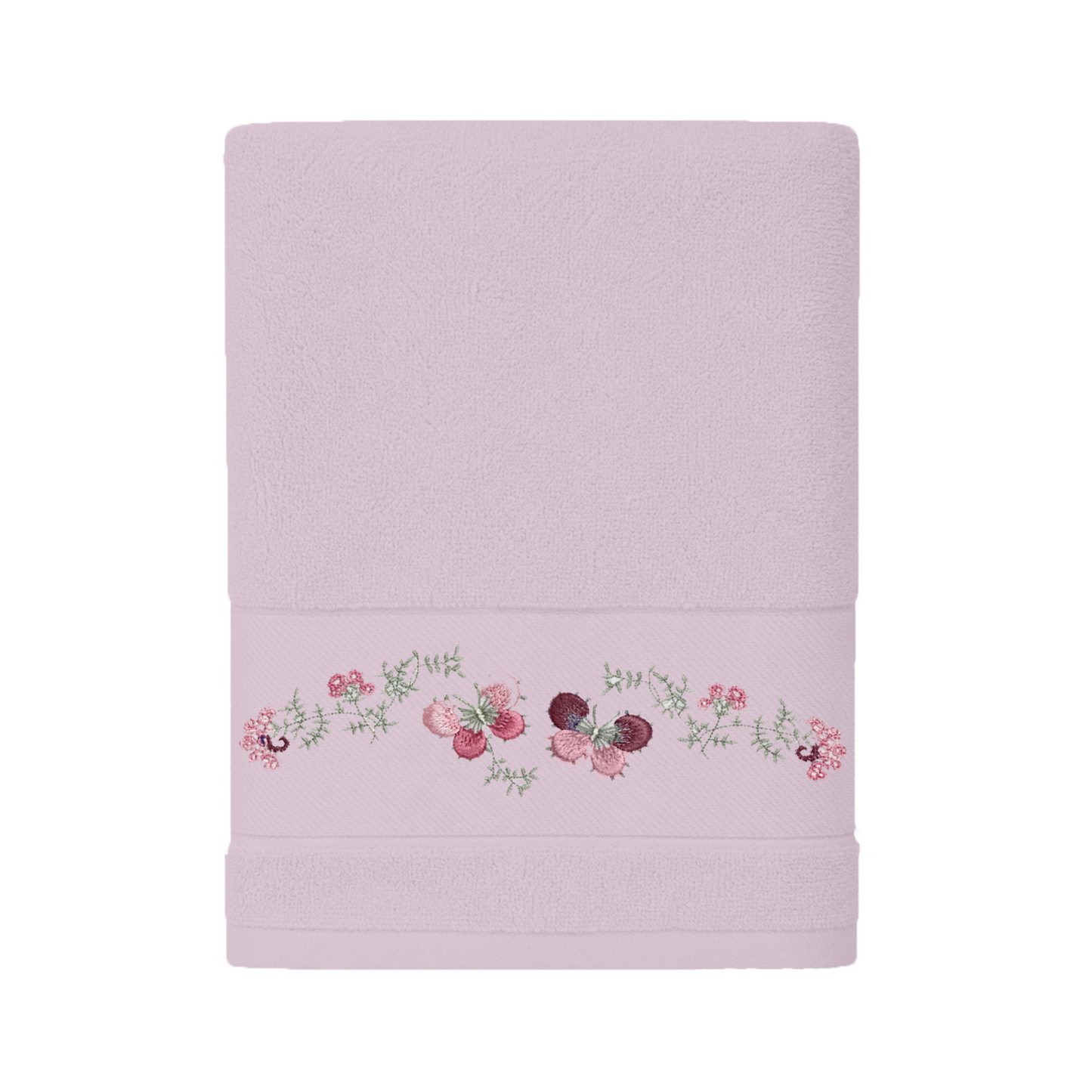 Robins Floral Embroidered Bath Towel – 70 × 140 cm
