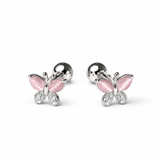 Robins 925 Sterling Silver Baby Butterfly Crystal Earrings  – 2 Colors