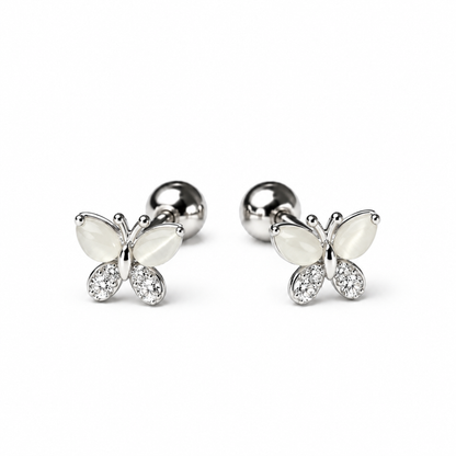 Robins 925 Sterling Silver Baby Butterfly Crystal Earrings  – 2 Colors