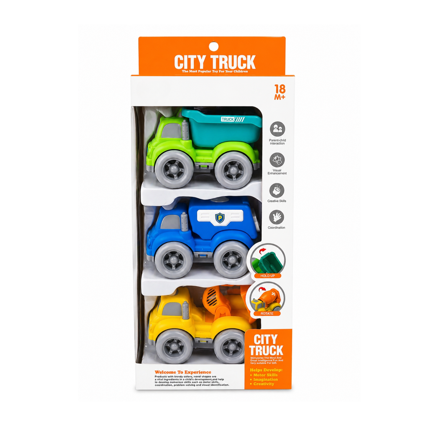 City Truck Construction Set – 3PCS Kids Vehicle Toy