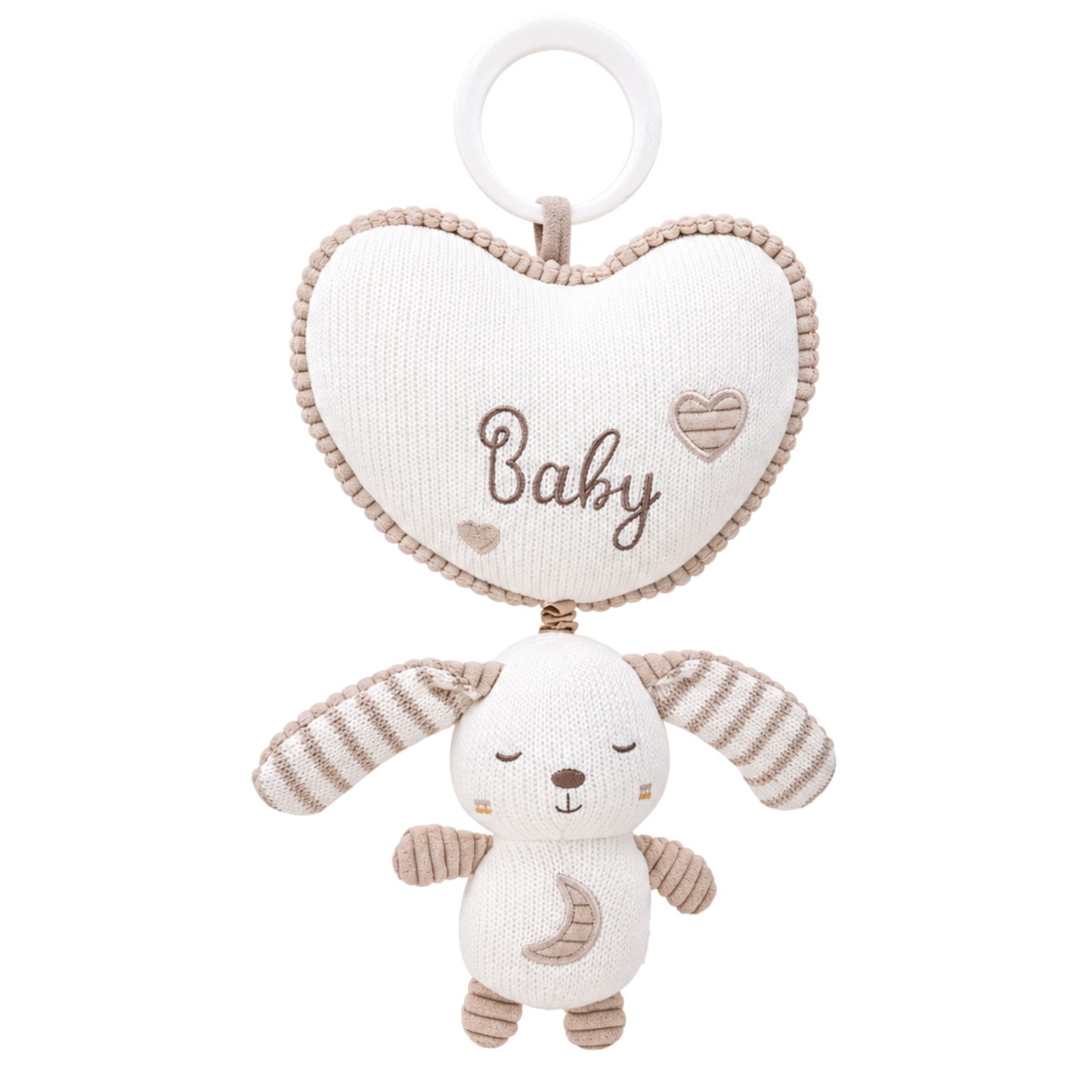Robins Baby Hanging Plush Toy – Soft Heart & Bunny Teether Toy