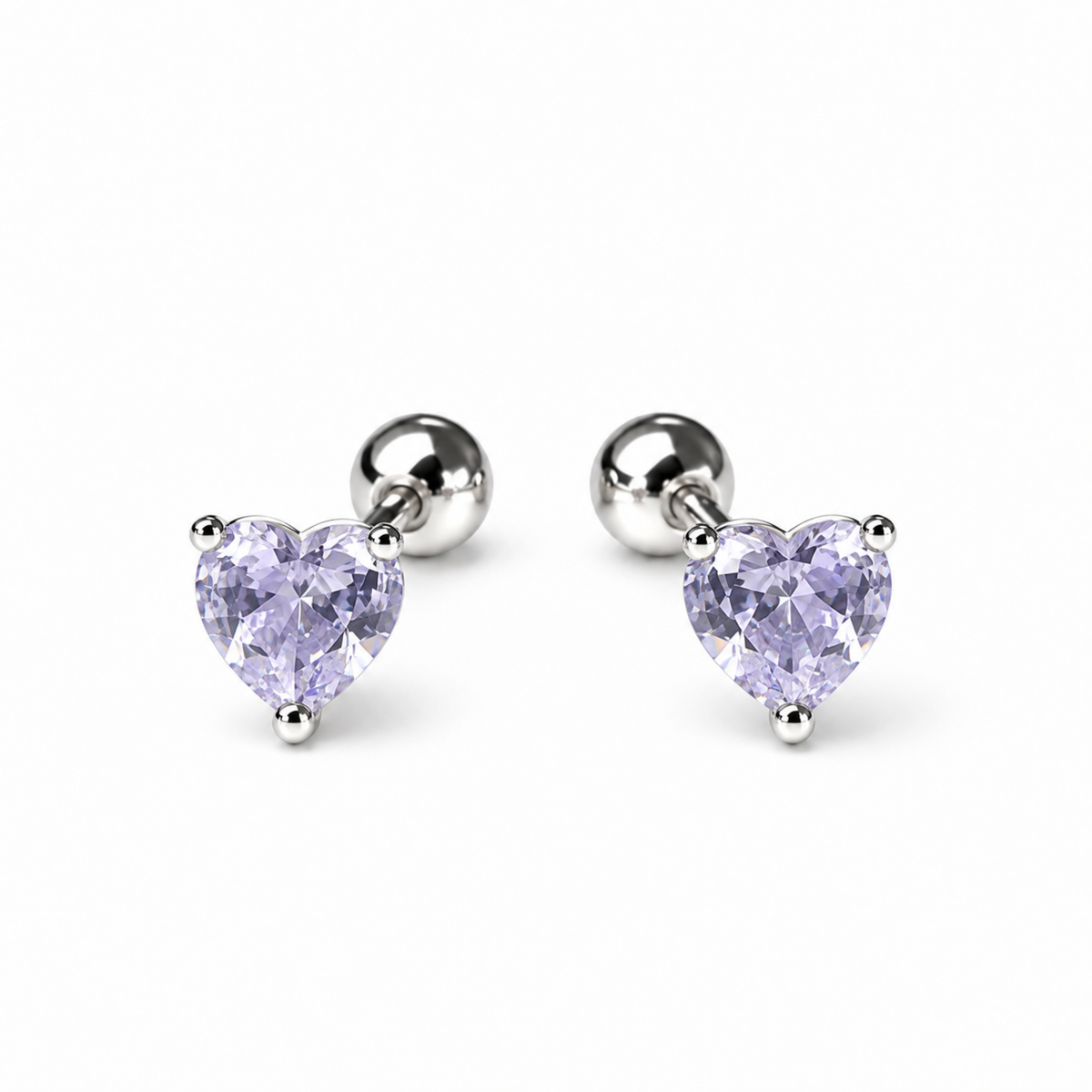 Robins 925 Sterling Silver Large Heart Crystal Earrings – 3 Colors