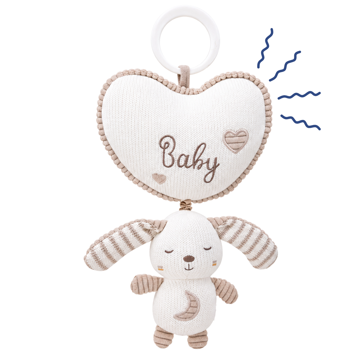 Robins Baby Hanging Plush Toy – Soft Heart & Bunny Teether Toy