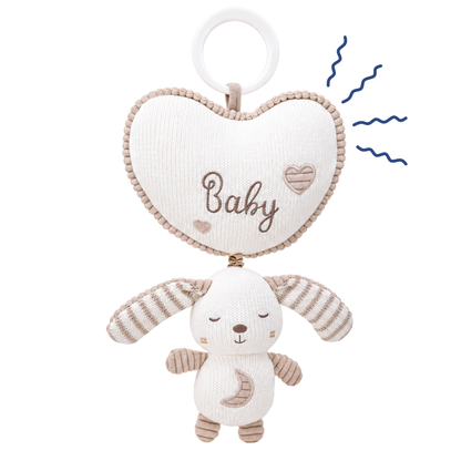 Robins Baby Hanging Plush Toy – Soft Heart & Bunny Teether Toy