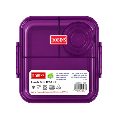 Robins Multi-Compartment Lunch Box 1200ml – 4 Colors