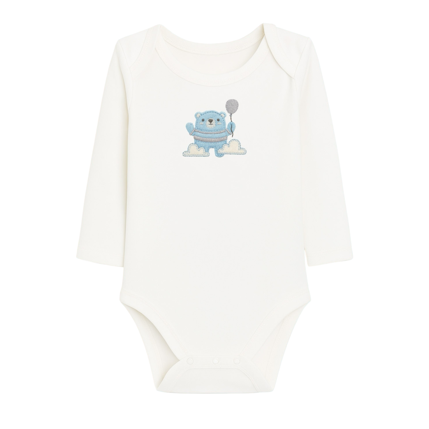 Robins Long Sleeve Bodysuits 5-Pcs Set Blue