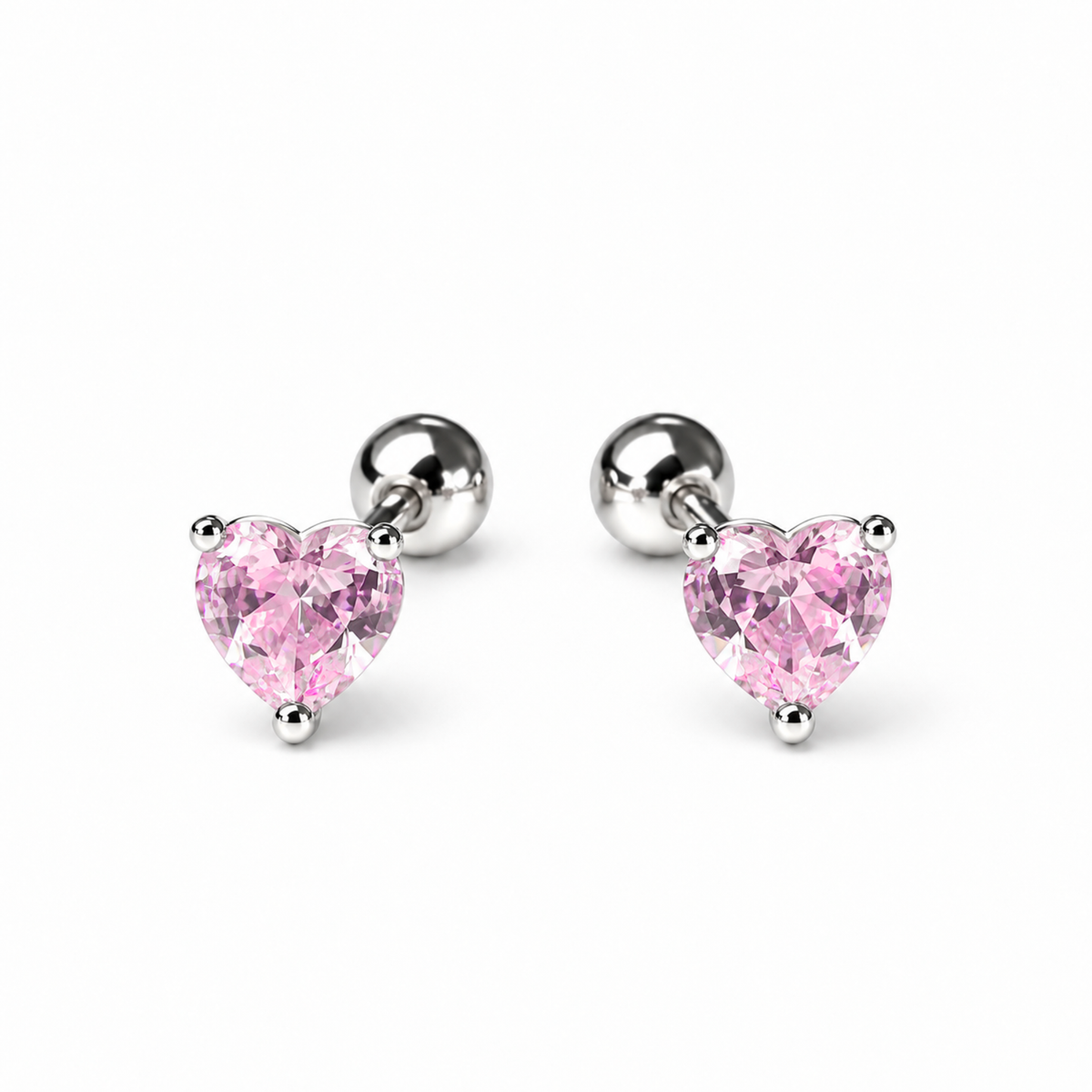 Robins 925 Sterling Silver Large Heart Crystal Earrings – 3 Colors