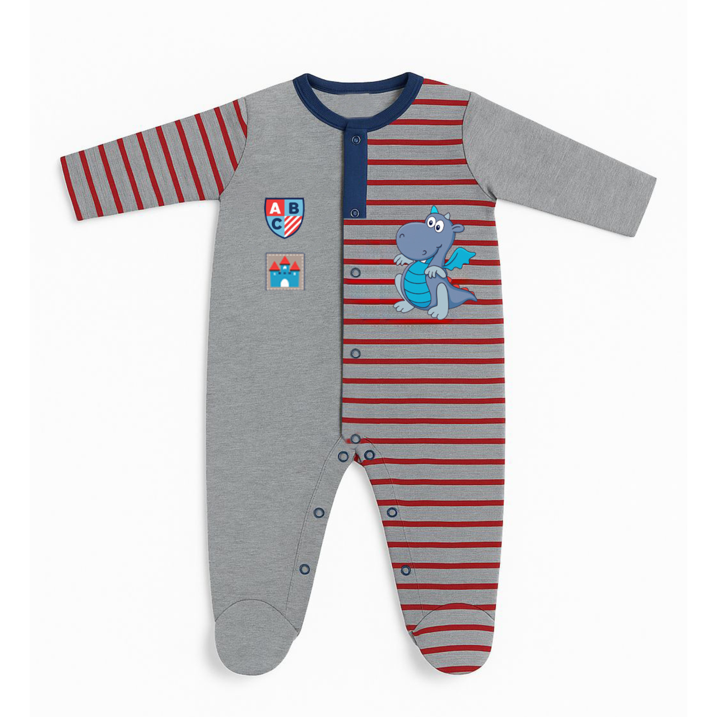 Robins Velvet Baby Footed Sleepsuit